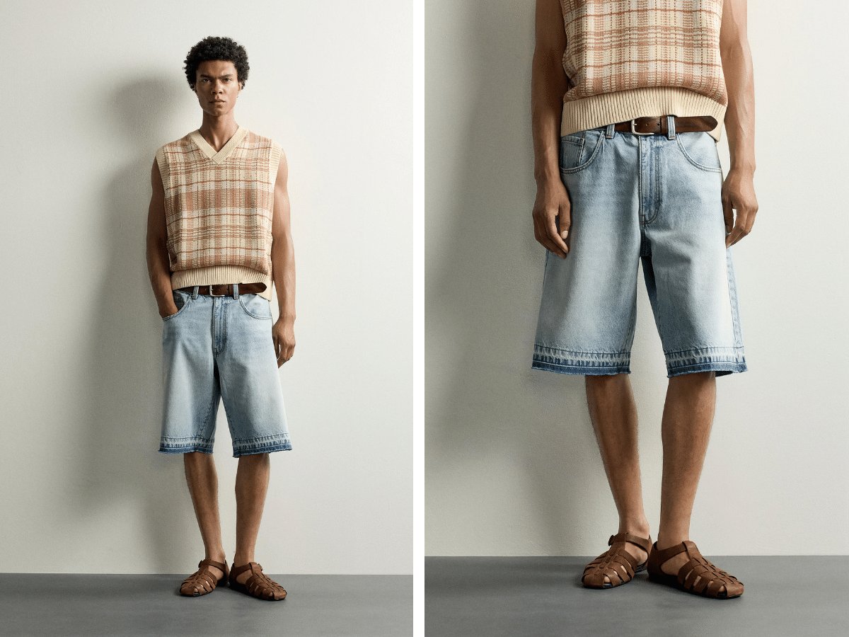 Zara short en jean sandales de pêcheur