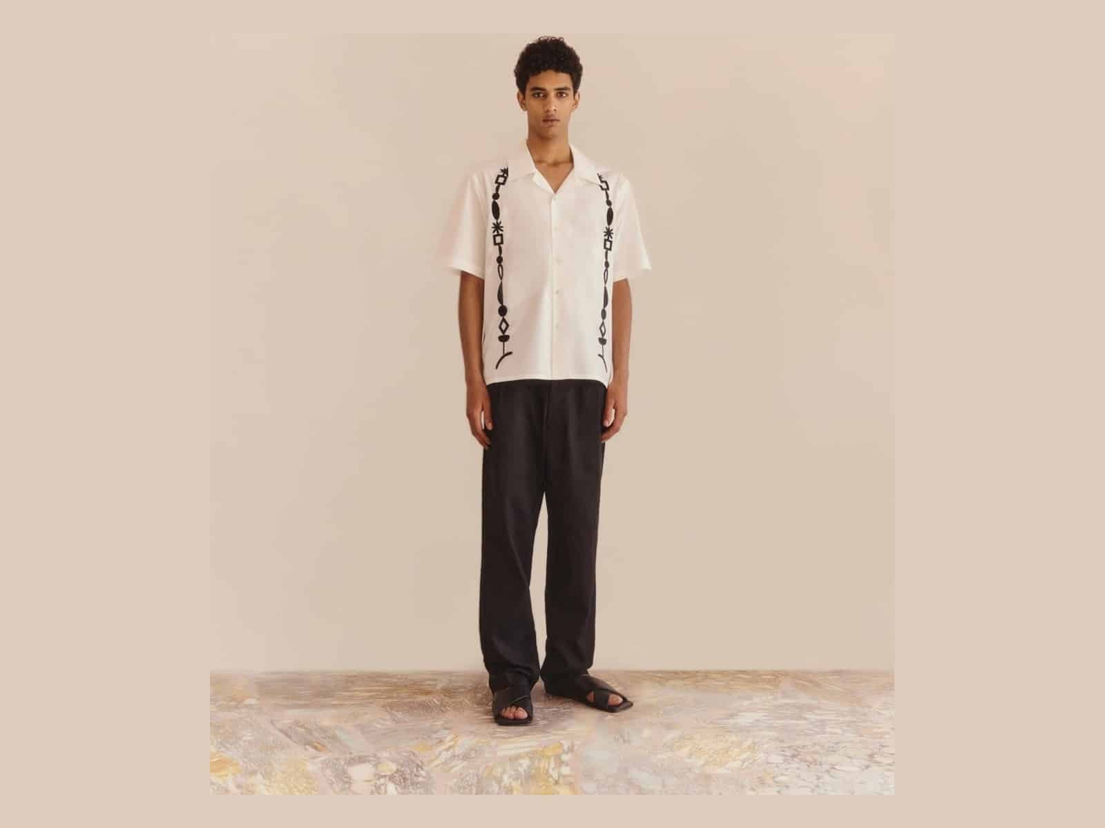 Chemise Col Camp Perlé Capron Blanc | Réserve de Woodford
