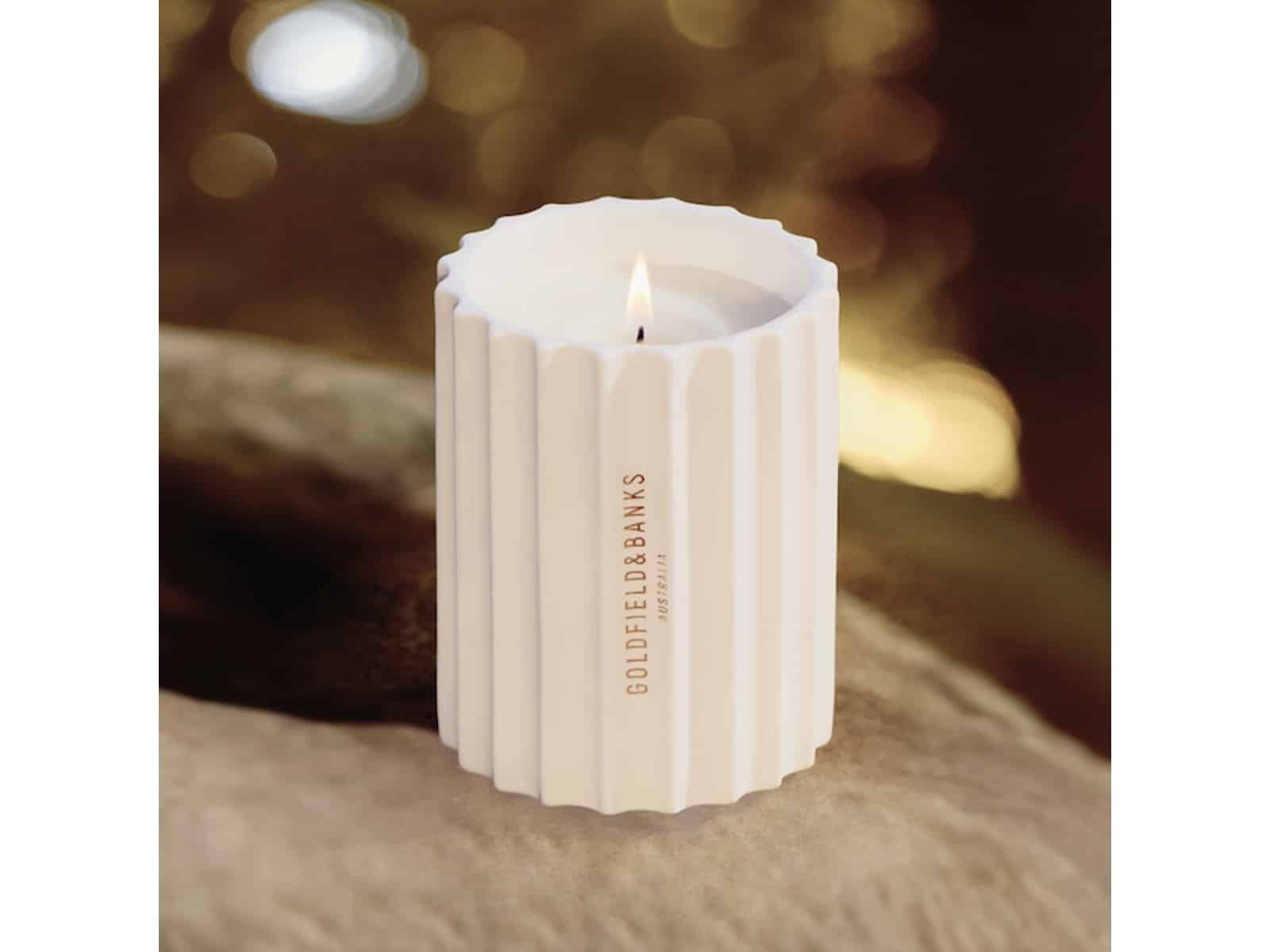 Soleil d'hiver | Bougie parfumée florale-verte | Champs aurifères et banques
