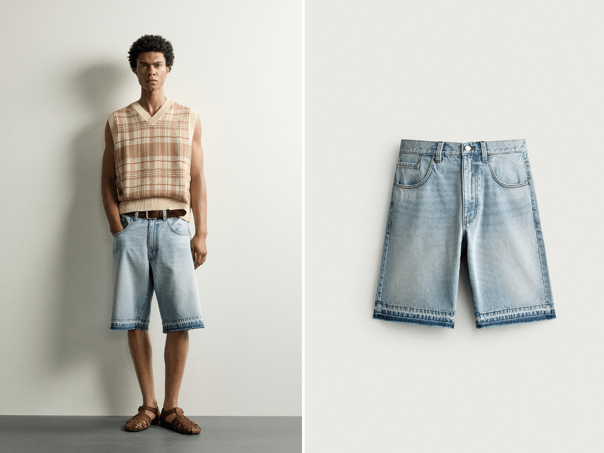 Bermuda en jean coupe décontractée Zara