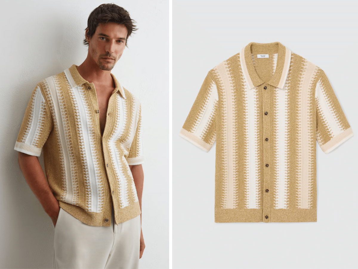 Chemise en maille jaune Reiss
