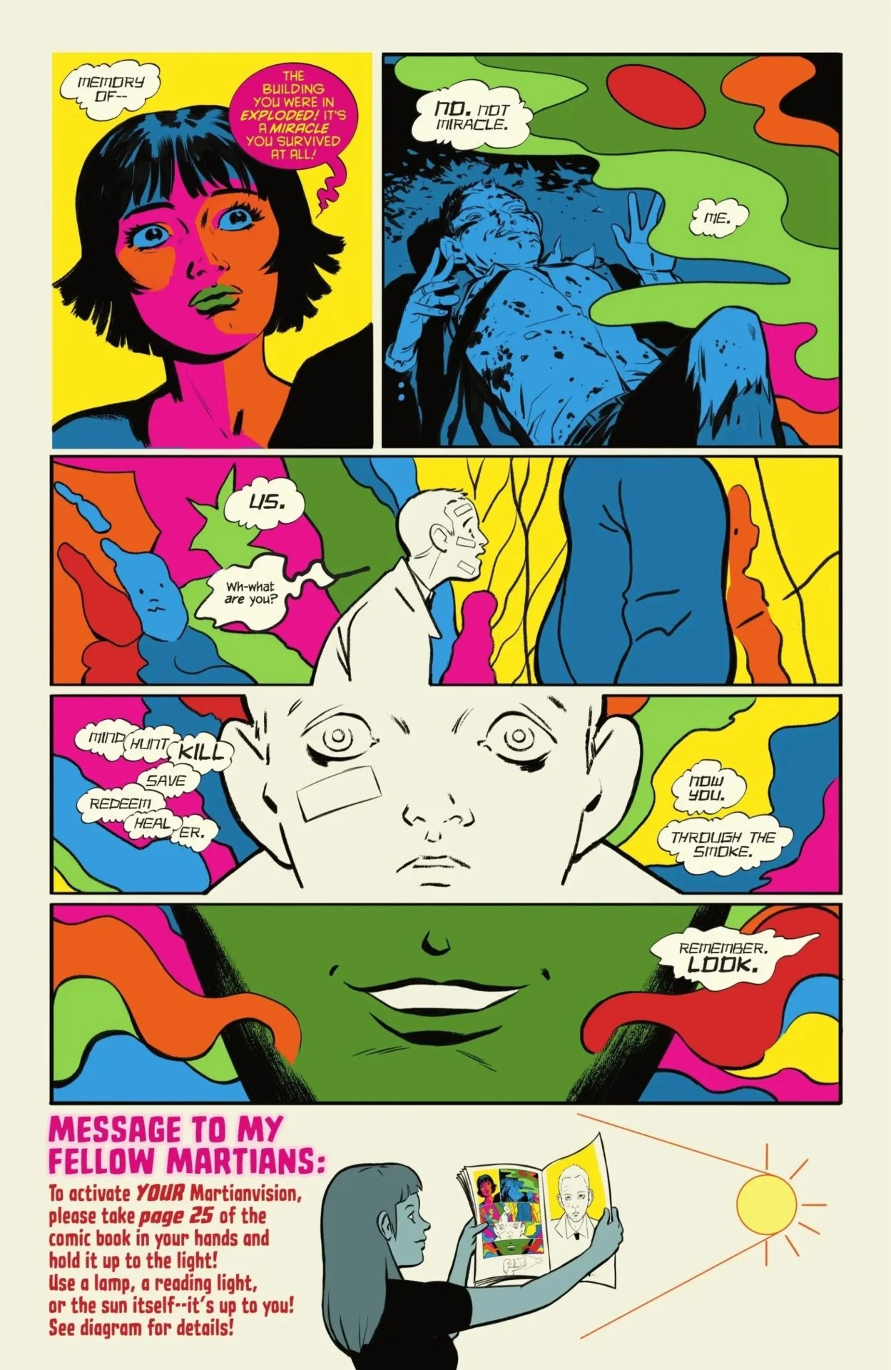 Page de vision absolue de Martian Manhunter.