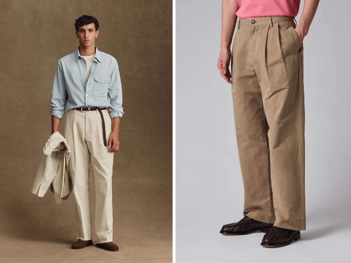 Pantalon plissé pour bureau en été
