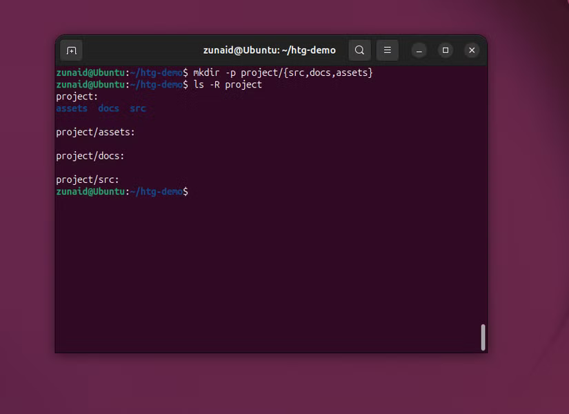 Utilisation de l'expansion des accolades dans Bash pour créer une arborescence de dossiers avec une seule commande.