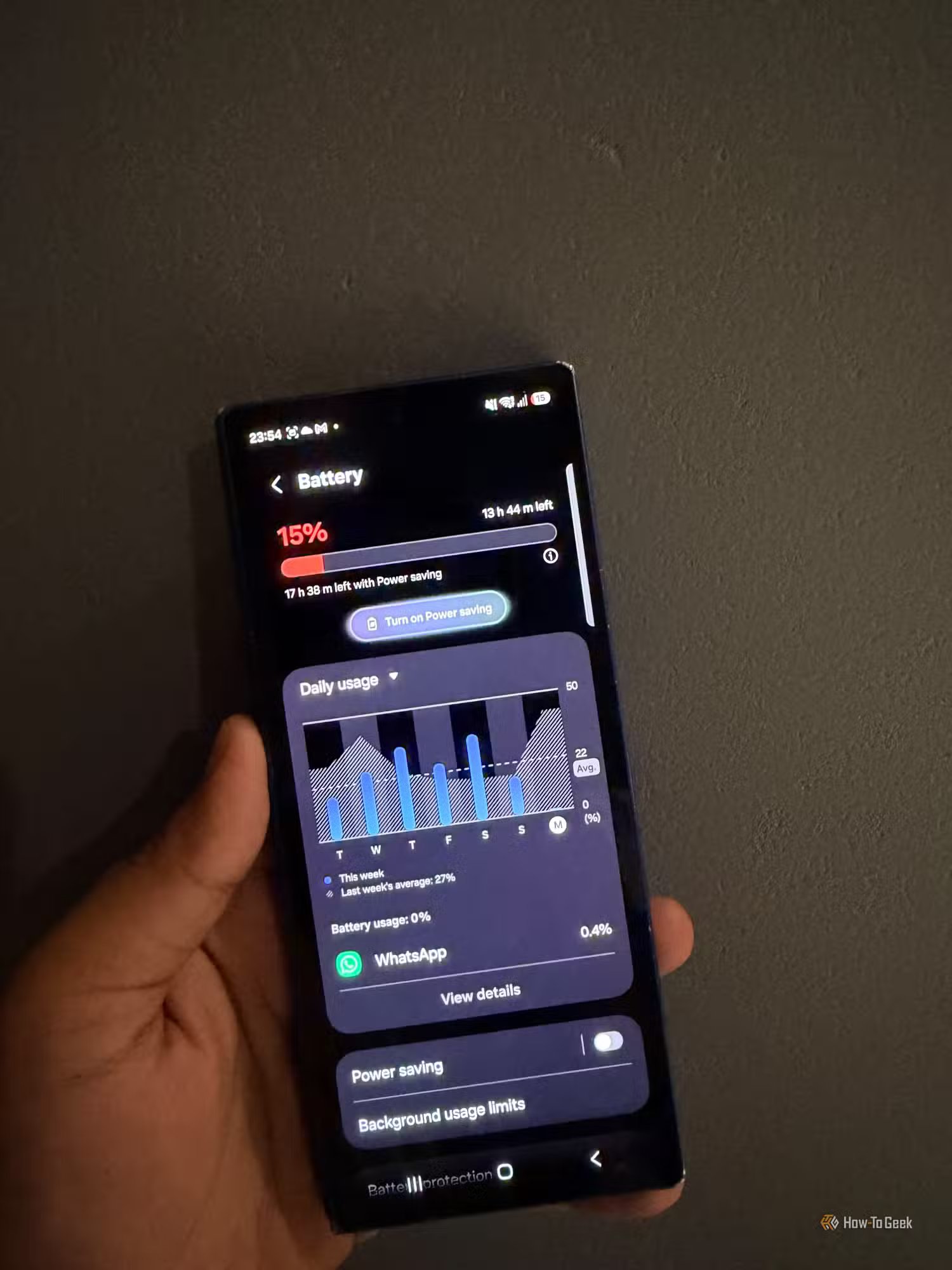 Utilisation de la batterie dans le Fold 6