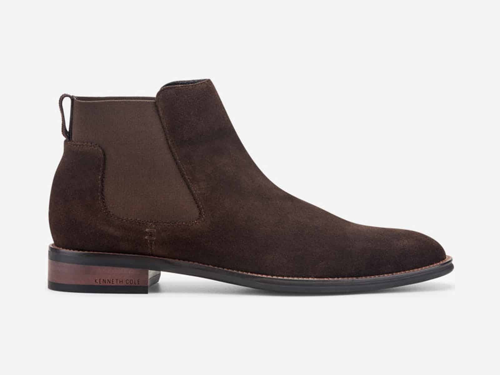 Kenneth Cole Tully Chelsea Boot en daim marron baie, profil latéral (2 sur 6)