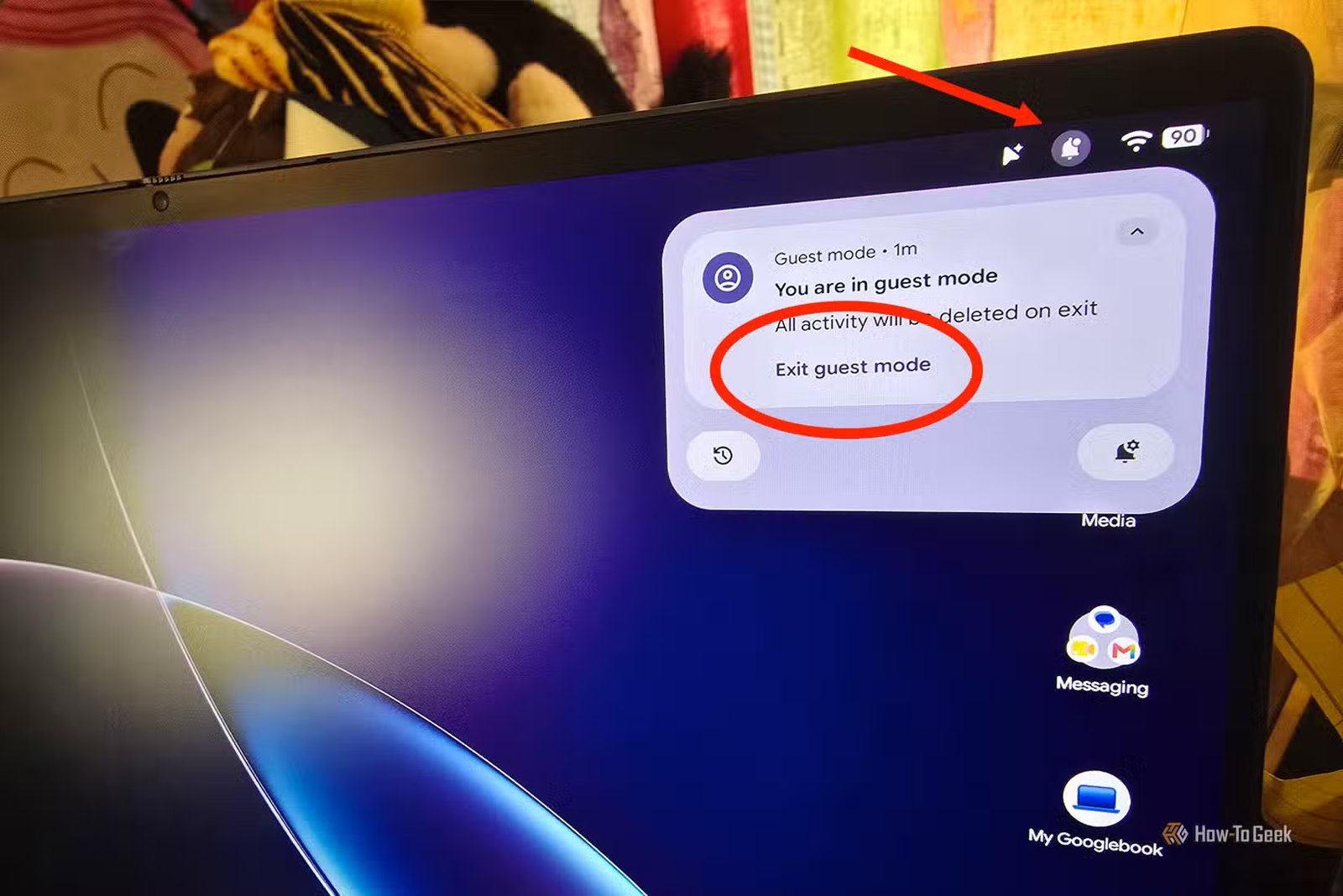 Quitter le mode Invité sur un Googlebook.