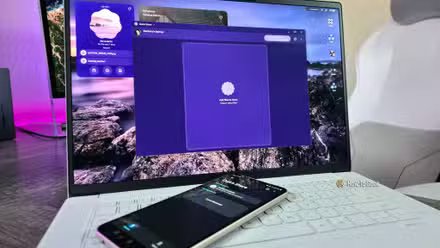 Image du Lenovo Googlebook 15 et d'un LG V60 ThinQ, tous deux avec Quick Share ouvert.