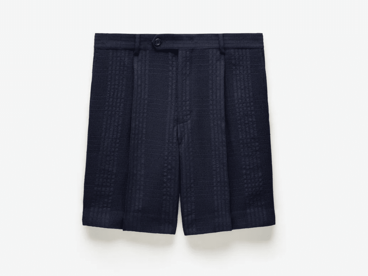 Caliber - Short ajusté à carreaux ombrés bleu marine