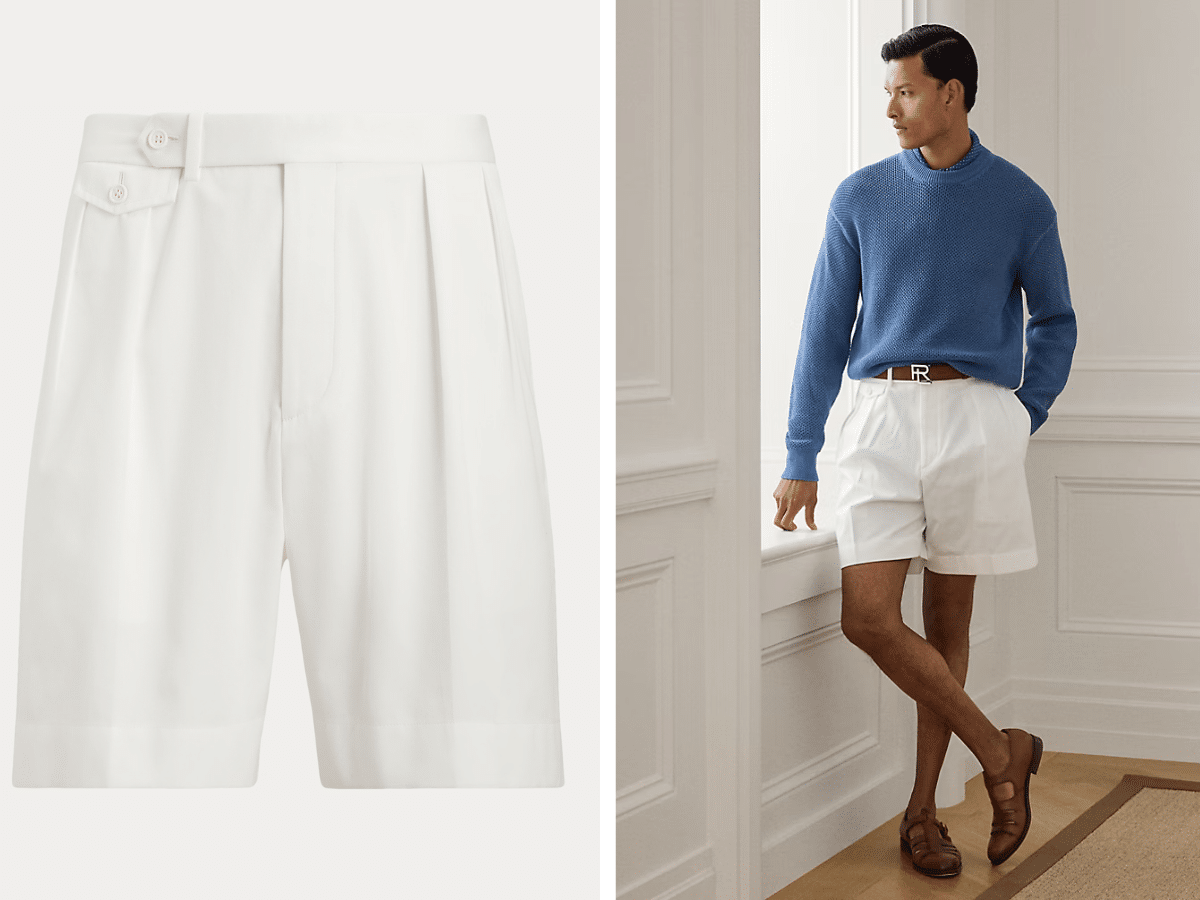 Short en gabardine de coton sur mesure Ralph Lauren