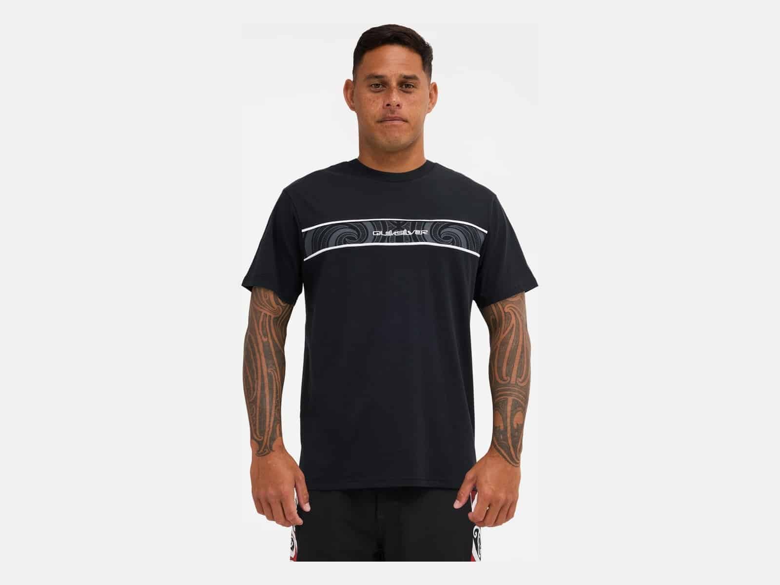 Quiksilver - Takarangi - T-shirt à empiècement - Noir