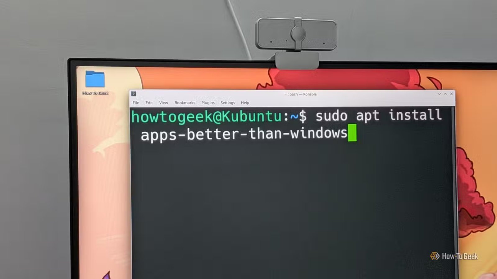 Konsole sur Kubuntu installe des applications mieux que Windows en utilisant APT. 