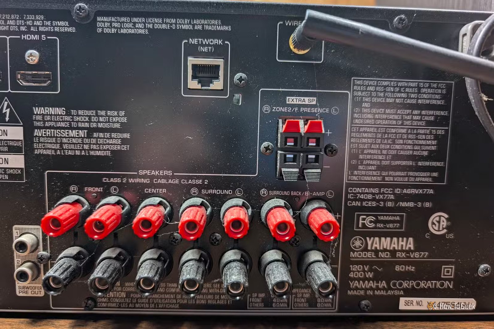 Le haut-parleur sort sur le récepteur. 