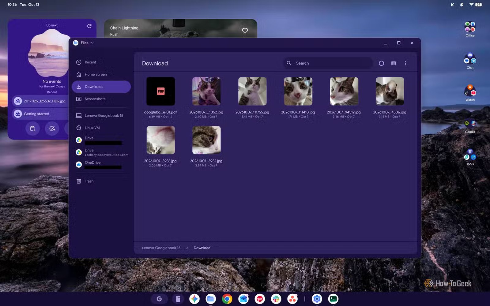 Capture d'écran de l'application Googlebook OS Files.